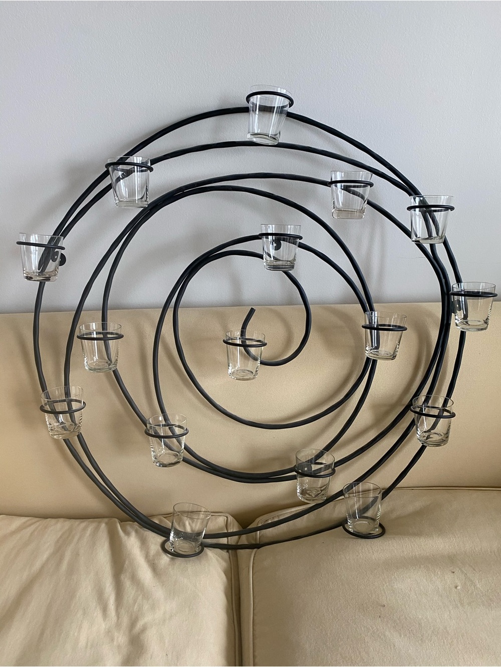 Pottery Barn Black Spiral Metal Wall Votive Holder